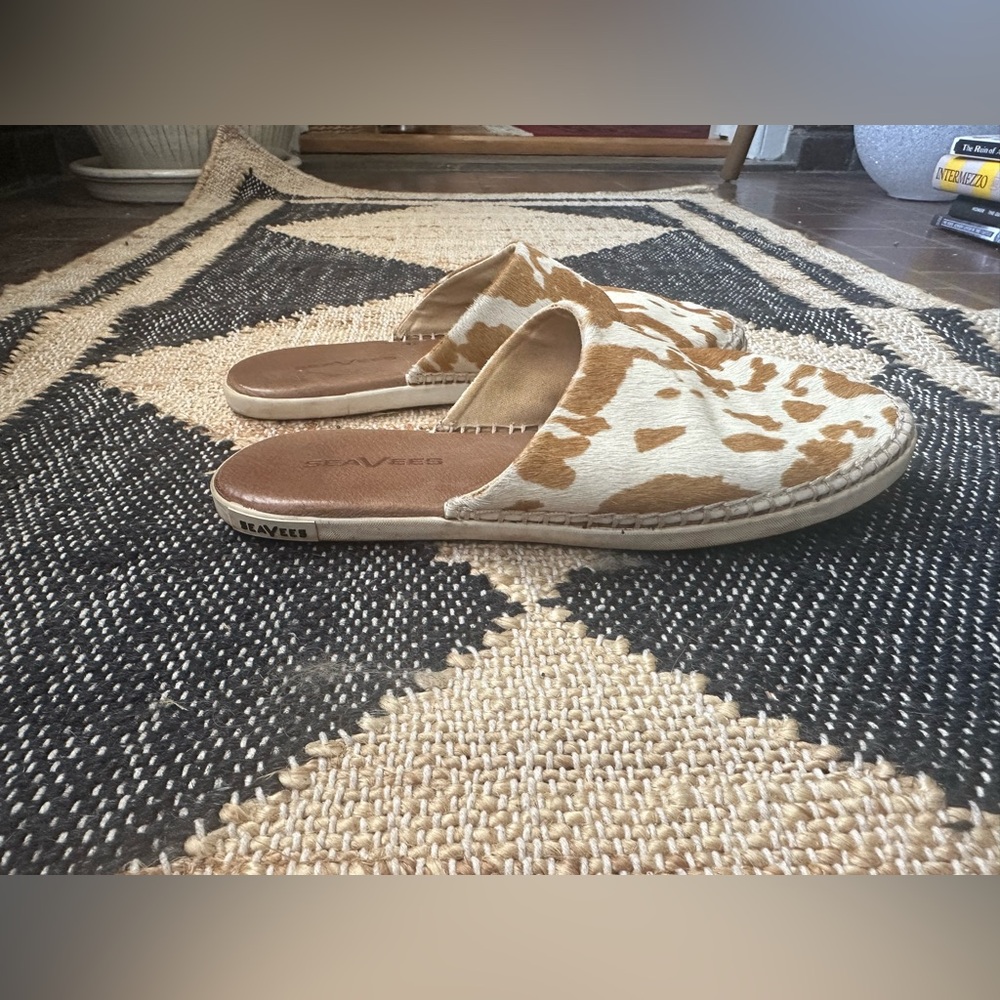 SeaVees Lido slides pony hair cow print “rancho”